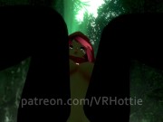 Red Riding Hood Face Rides You in Forest Waterfall Outdoor Nature Wet Pussy Scarf POV Lap Dance 10/16