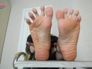 Miss Honey's soles on desk to worship 5/16