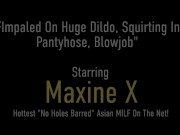 Asian Sensation Maxine X Fucks A Huge Dildo, Squirts And Gives A Blowjob! 1/16