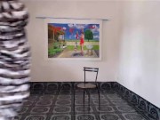 Striptease at art gallery with pussy high heels Shaved pussy Nice woman shows her body when undress 8/16