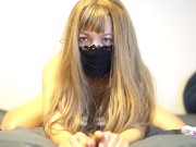 Uncensored horny Japanese girl rides on BBC dildo  (follow Onlyfans) 16/16