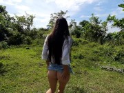 Public risky solo adventures with sexy student girl in mountains - HornyFancy 1/16