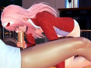 DARLING in the FRANXX Zero Two deepthroat and cowgirl 8/16