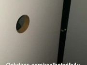 Hotwife fucks two strangers at the gloryhole - messy creampie finish  3/16