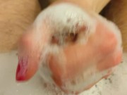 Sexy milf give me a handjob in the bath 15/16