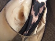 Japanese amateur boy, cumshot on blindfolded big boobs love doll! 8/16