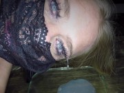 Dutch blonde girl fucked in both holes and play with cum in eye and swallow 15/16