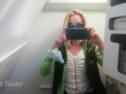 Girl pissing on the airplane 4/16