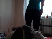 When the cleaners washed the floors, my girlfriend licked me, from the first person 2/16