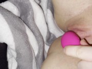 slut jerks off and cums from vibrator / pussy so wet and sweet 12/16