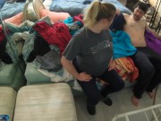 Stepsiblings accidentally turn eachother on and end up fucking on the couch 2/16