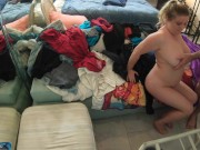 Stepsiblings accidentally turn eachother on and end up fucking on the couch 4/16