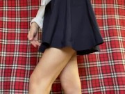 Japanese schoolgirl shows off her white panties 1/16