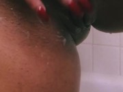 Busty Bajan HORNY FREAK makes herself Cum TWICE in the Shower 10/16