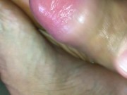 Submissive stepdaughter clean with the tongue her stepfather's feet and drinks cum 15/16