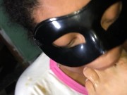 Submissive stepdaughter clean with the tongue her stepfather's feet and drinks cum 3/16