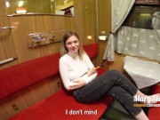 Sexy stranger girl was fucked in public train, after losing in chess 1/16