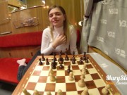 Sexy stranger girl was fucked in public train, after losing in chess 4/16