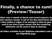 Finally a chance to cum! Edging games after over a month of denial (Preview/Teaser) 1/16