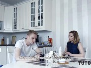 TUTOR4K Hot tutor covered with whipped cream during sex with disciple 5/16