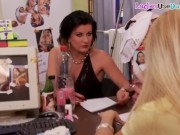 CFNM femdoms threeway pegging and spanking subject 1/16