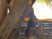 Hot girl gets seduced and fucked wildly on the Stairs and gets huge cumshot in mouth and face 15/16