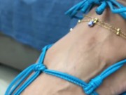 PREV Kiffa Foot exibicionism and Foot tease with her sexy blue sandals and blue nails FOOT WORSHIP 6/16