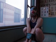 競泳水着姿で攻められる　拘束・首輪・ボールギャグ 13/16