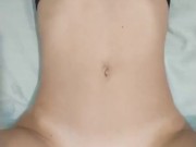 My first homemade porn video - fucked my tight pussy and cumming a lot on my skinny body 6/16