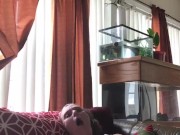 AngelGrave Spies on the Pool Boy While Masturbating and Fucking herself with a Clear Thick Fake Cock 10/16