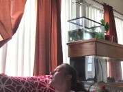 AngelGrave Spies on the Pool Boy While Masturbating and Fucking herself with a Clear Thick Fake Cock 12/16