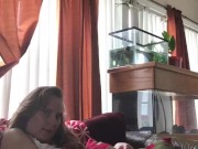 AngelGrave Spies on the Pool Boy While Masturbating and Fucking herself with a Clear Thick Fake Cock 15/16