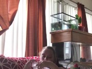 AngelGrave Spies on the Pool Boy While Masturbating and Fucking herself with a Clear Thick Fake Cock 7/16