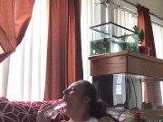 AngelGrave Spies on the Pool Boy While Masturbating and Fucking herself with a Clear Thick Fake Cock 8/16