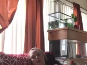 AngelGrave Spies on the Pool Boy While Masturbating and Fucking herself with a Clear Thick Fake Cock 9/16