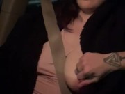 Smoking, teasing my nipples, and masturbating in the car (public) 8/16