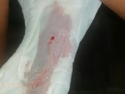 How girs using a sanitary pads during their period days 15/16