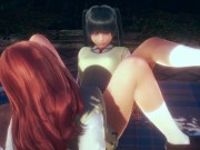 Two Girls Scissoring With School Uniform 2/16