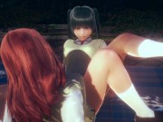 Two Girls Scissoring With School Uniform 4/16