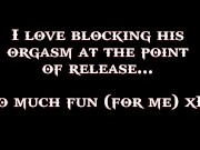 Femdom edging masterclass and blocked ruined orgasm, with MissDommenique 1/16