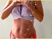 Wifey Gives Wet Handjob | Public Wet Tits 2/16