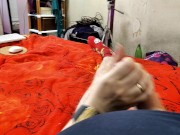 Mature slutty couple tests clit and nipple clamps, horny bitch sucks and fucks with inspiration 3/16