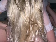 Husband's friend fucks me in mouth and pussy and flooded my ass with his cum 5/16