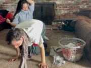 Femdom  scarf hogtied  part 1 9/16