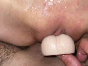 ２穴同時責めで止まらない潮吹き、辺り一面潮まみれの濃厚アナルセックス 9/16