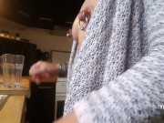 nippleringlover naked at home flashing pierced tits & pussy & sexy ass - stretched nipple piercings 8/16