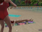 Lifeguard Has Lesbian Sex With Tourist Who Does Topless - Sexual Hot Animations 2/16