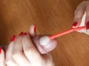 Завтракаю спермой 🤤 ☕ друг залил много спермы 💦 в рот за столом - AlesikMi 15/16