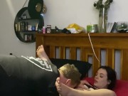 Gorgeous Tattooed Girlfriend Handcuffed and fucked until she cums 3/16