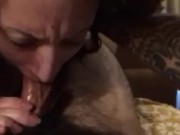 Whore sucks big cock and swallows huge load in motel 14/16